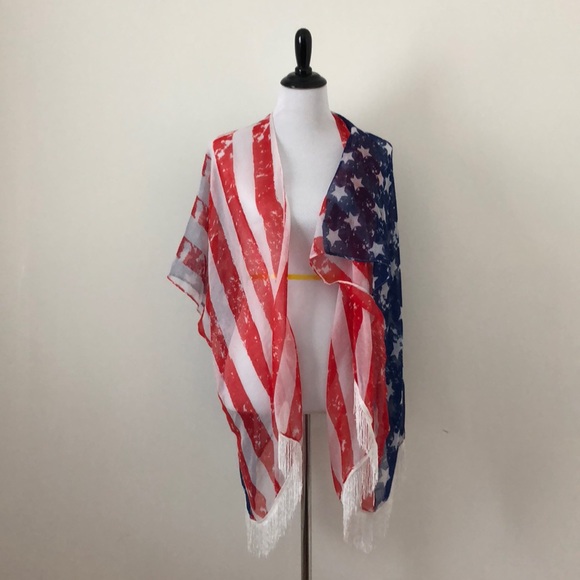 Capelli of New York Tops - Copelli New York USA flag wrap/scarf/vest 1